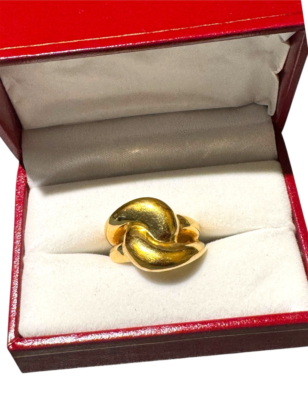 Polished 14k Gold Italy Twisted Knot Ring for Women
